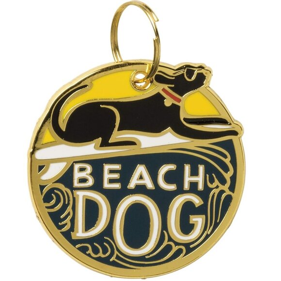 Pet Charm - Beach Dog - Hard Enamel Pet Collar Charm - Picture 1 of 2